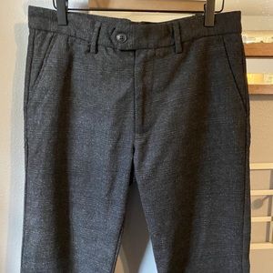Goodfellow Charcoal Plaid Flat Front Pants